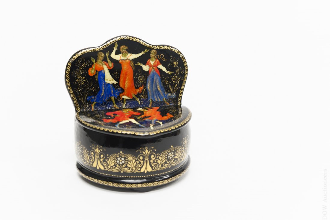Russian Palekh Lacquer Box. (1 of 8)