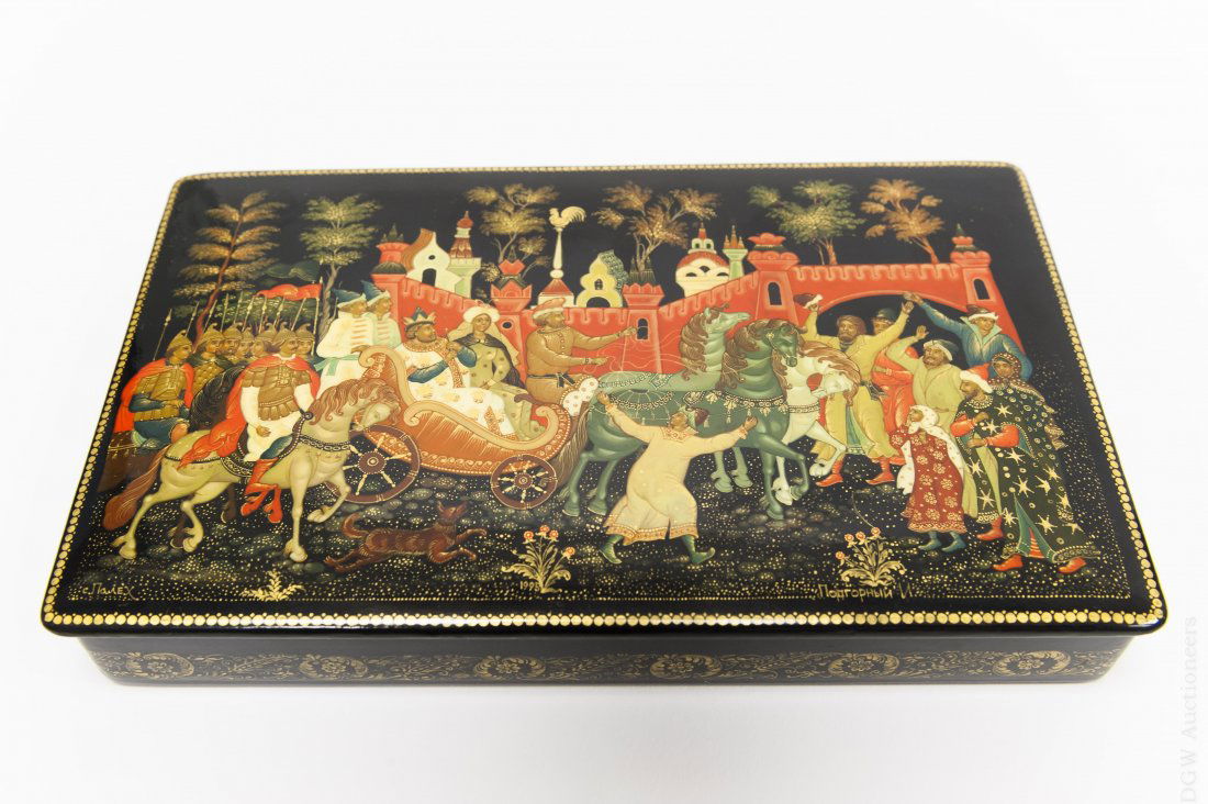 Russian Palekh Lacquer Box. (1 of 10)