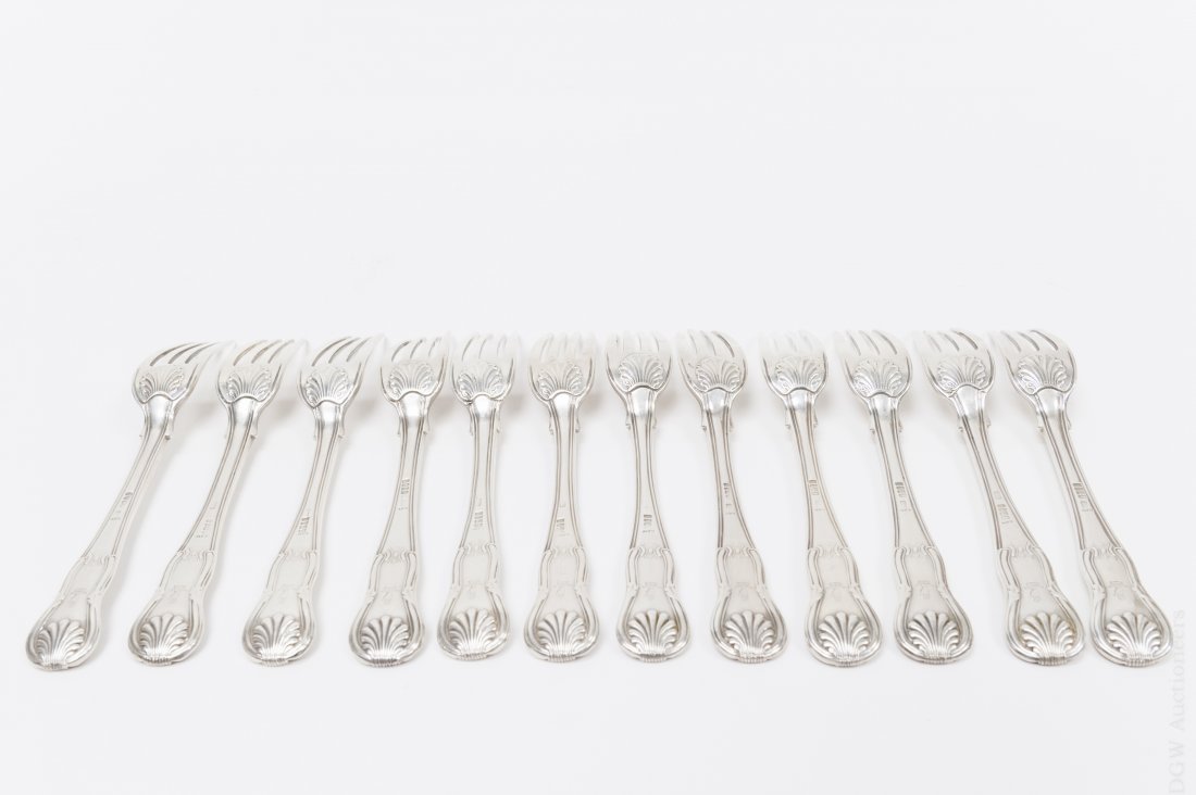 (12) Irish Sterling Silver Forks. (1 of 7)