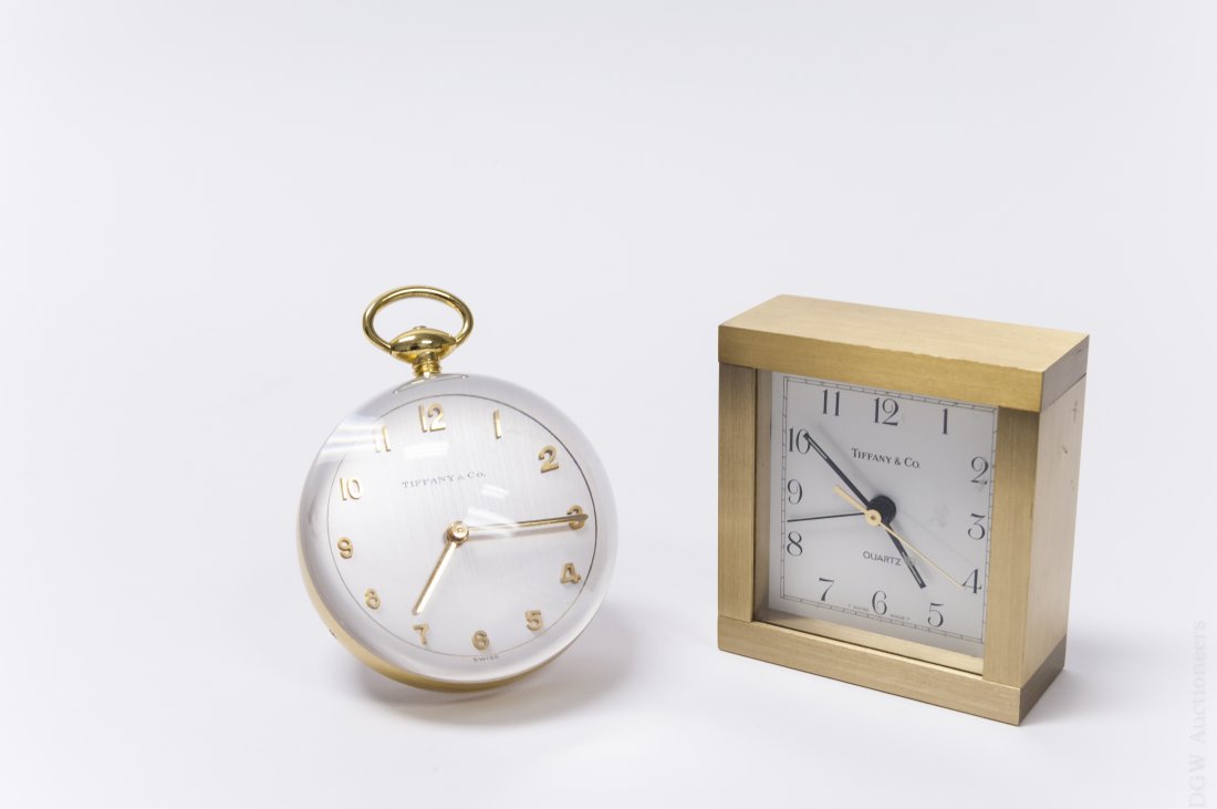 (2) Tiffany & Co. Swiss Desk Clocks. (1 of 9)