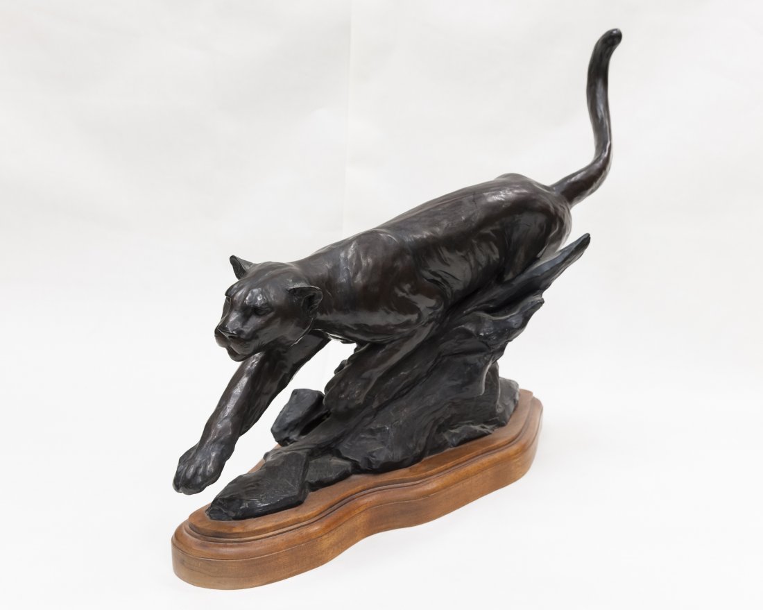 Veryl Goodnight, Bronze Sculpture on Wood Base. (1 of 8)