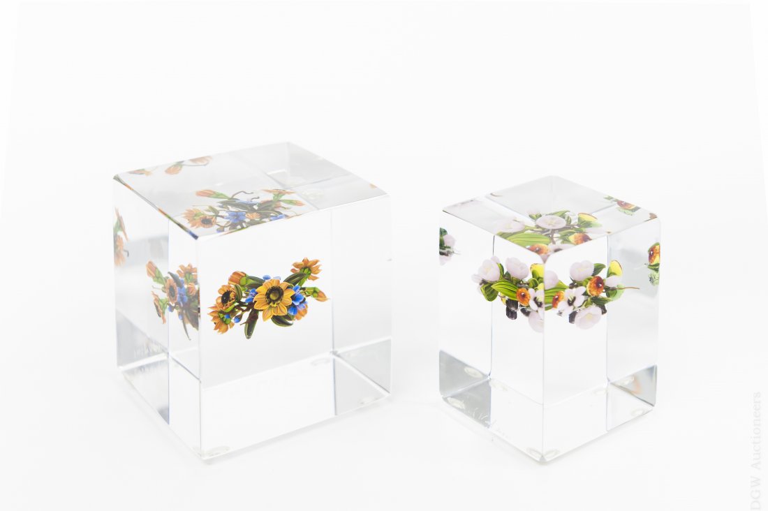 (2) Mayauel Ward Art Glass Paperweights. (1 of 9)