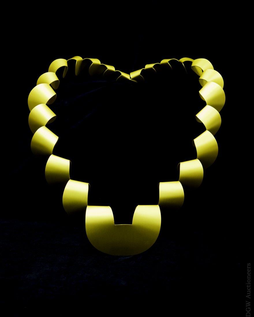 Yuri Kawanabe, Yellow Coil Anodized Aluminum Neckpiece. (1 of 5)