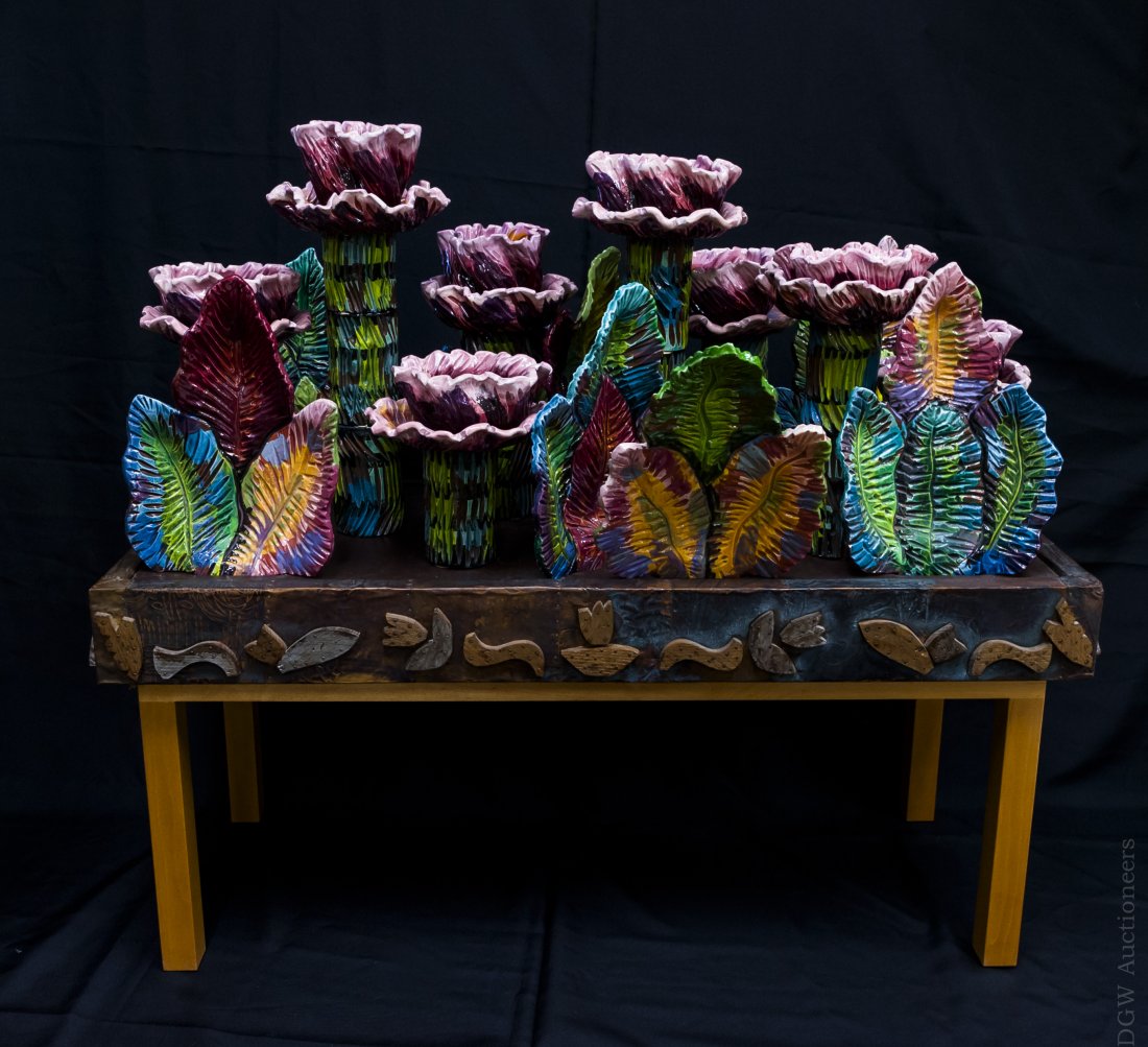 Eddie Dominguez "Dinnerware as Rose Garden". (1 of 8)