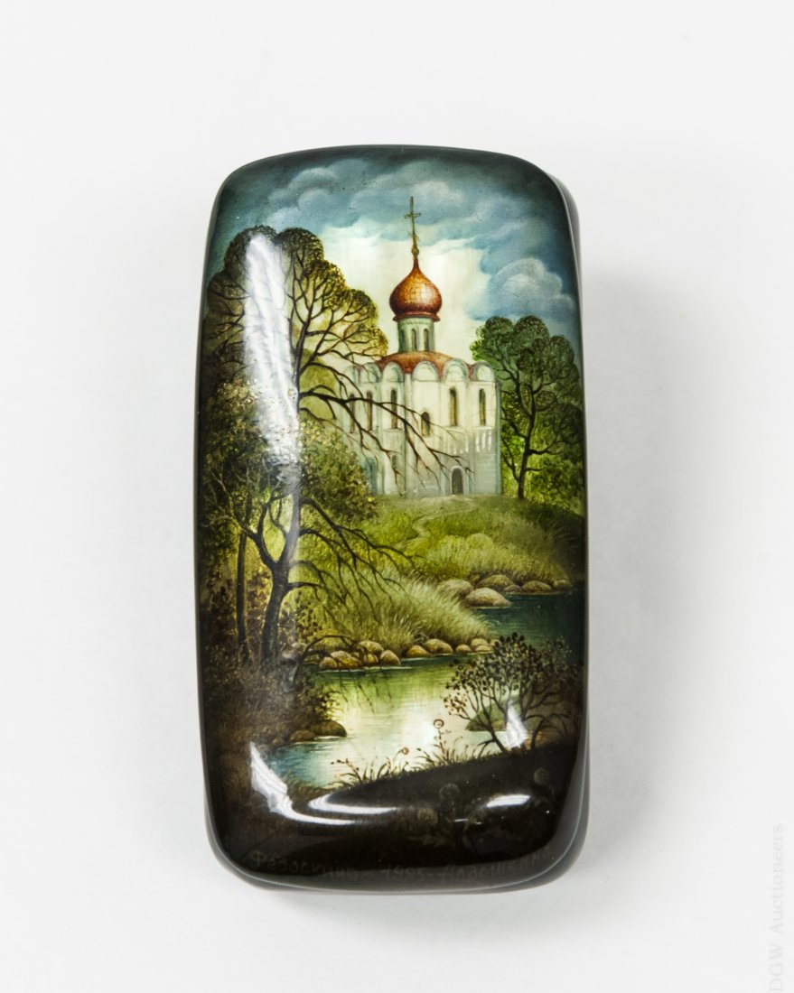 Aldoshkina Russian Fedoskino Lacquer Box. (1 of 9)