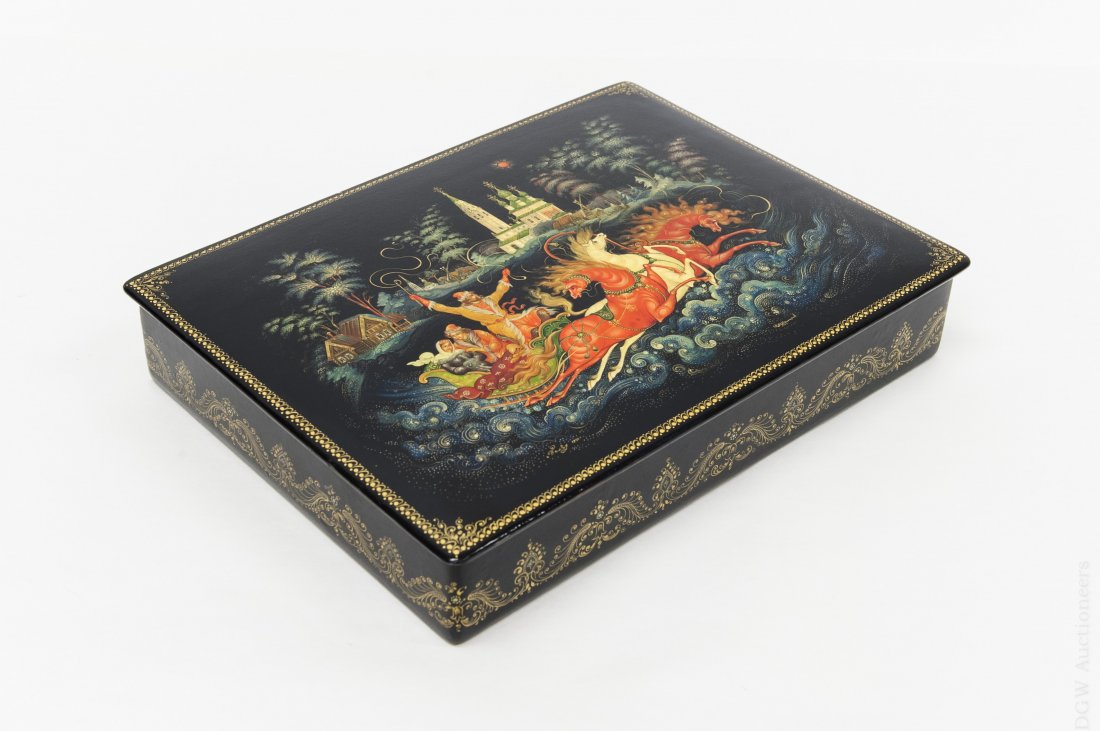 Russian Palekh Lacquer Box. (1 of 10)