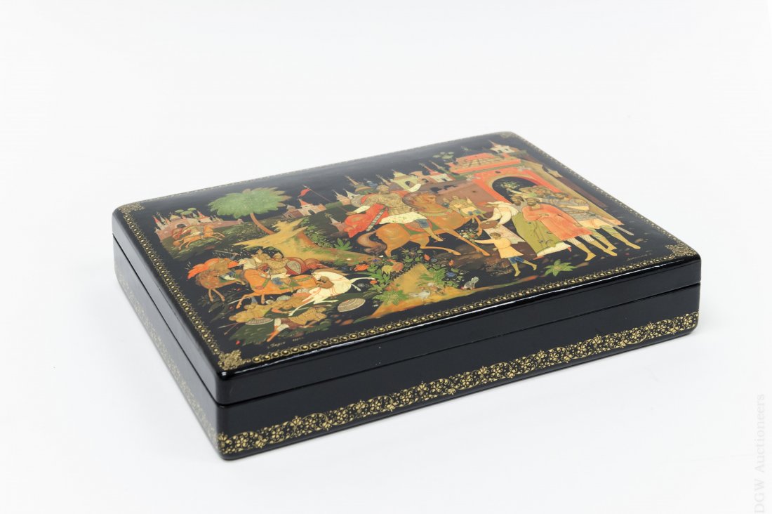 Russian Palekh Lacquer Box. (1 of 8)