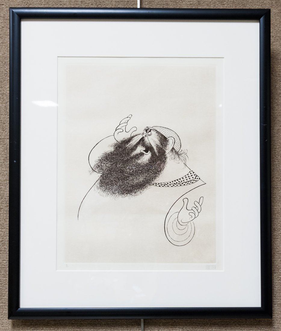 Al Hirschfeld Color Lithograph, Zero Mostel. (1 of 8)