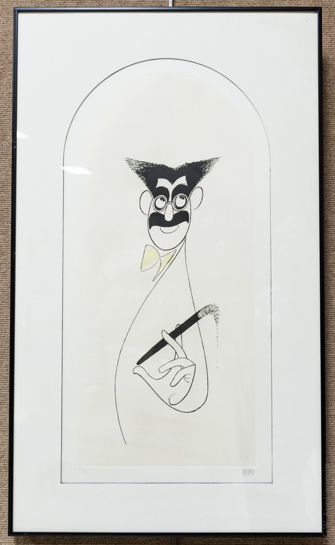 Al Hirschfeld Color Lithograph, Groucho Marx. (1 of 7)