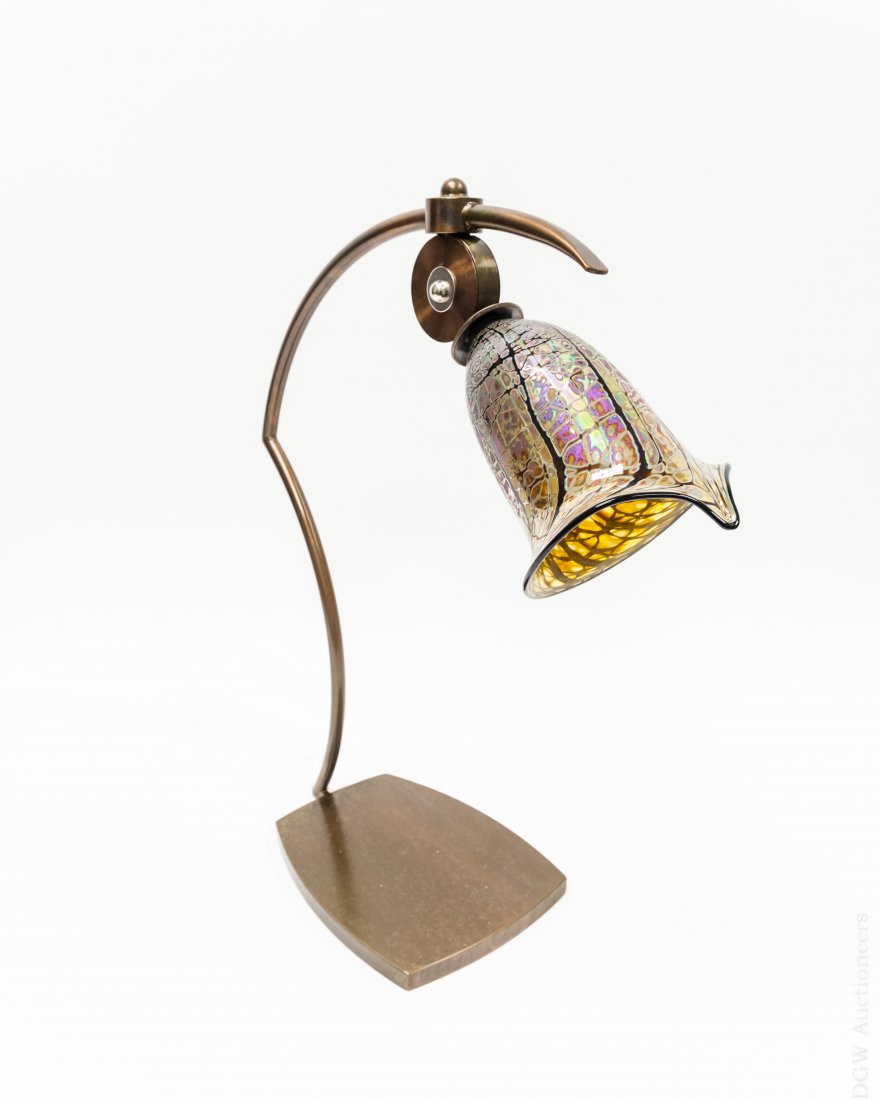 Ken & Julie Girardini Metal and Art Glass Lamp. (1 of 9)