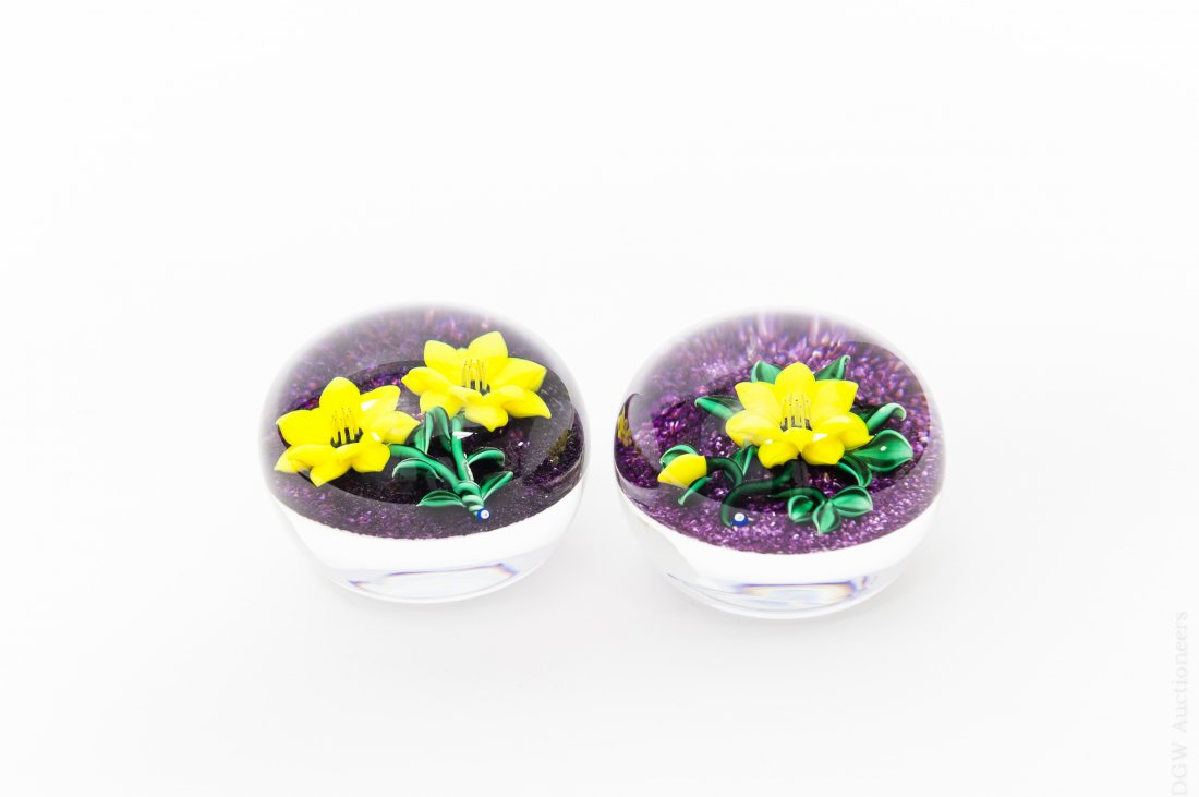 (2) Bob Banford Art Glass Paperweights. (1 of 7)