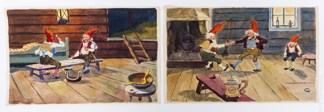 Paul Lillo-Stenberg, (2) Watercolors. (1 of 6)