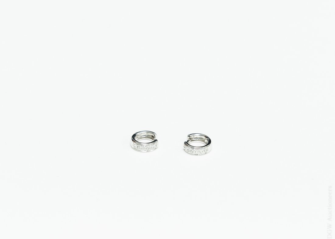 Gold and Diamond Hoop Earrings. (1 of 5)