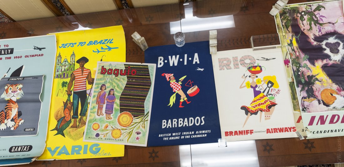 Mid 20th C. Airline Travel Posters. (1 of 7)