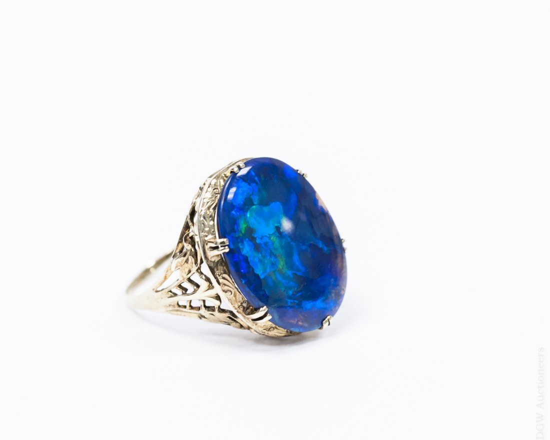14kt Yellow Gold and Boulder Opal Ring. (1 of 4)