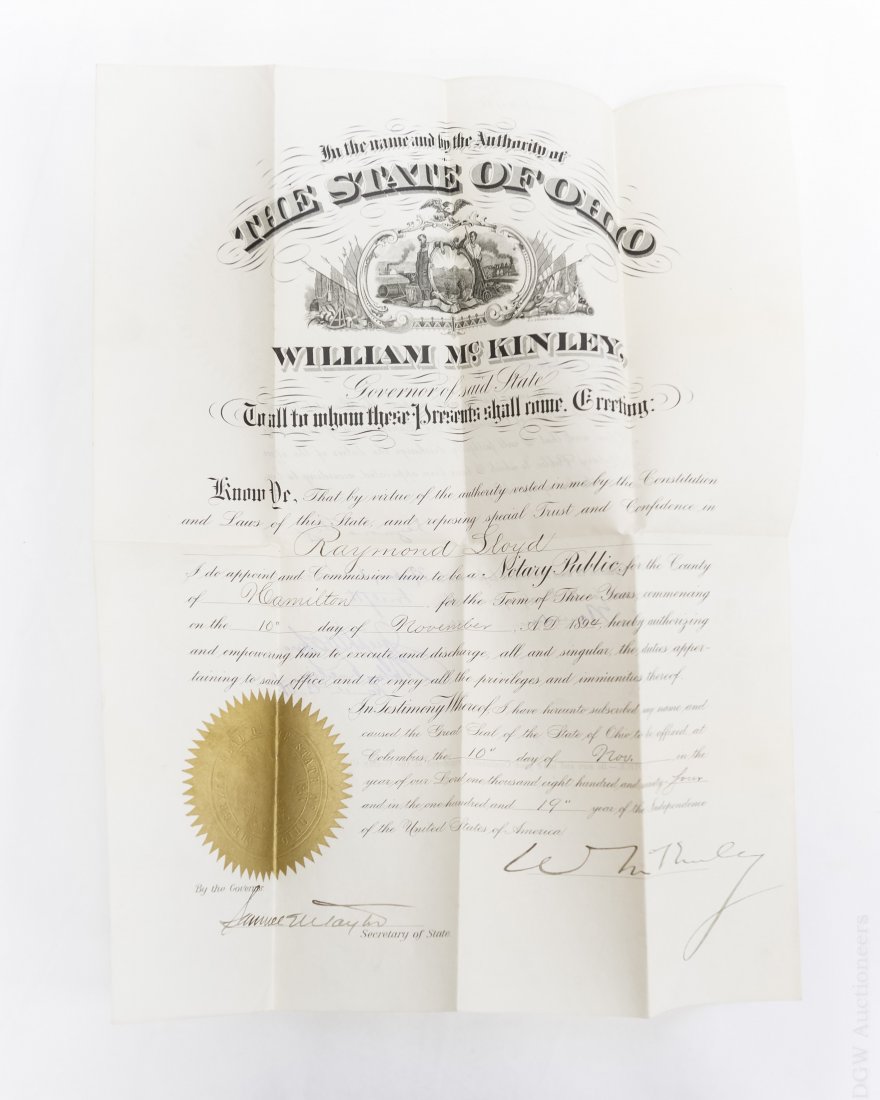 1894 State of Ohio Appointment Document. (1 of 7)