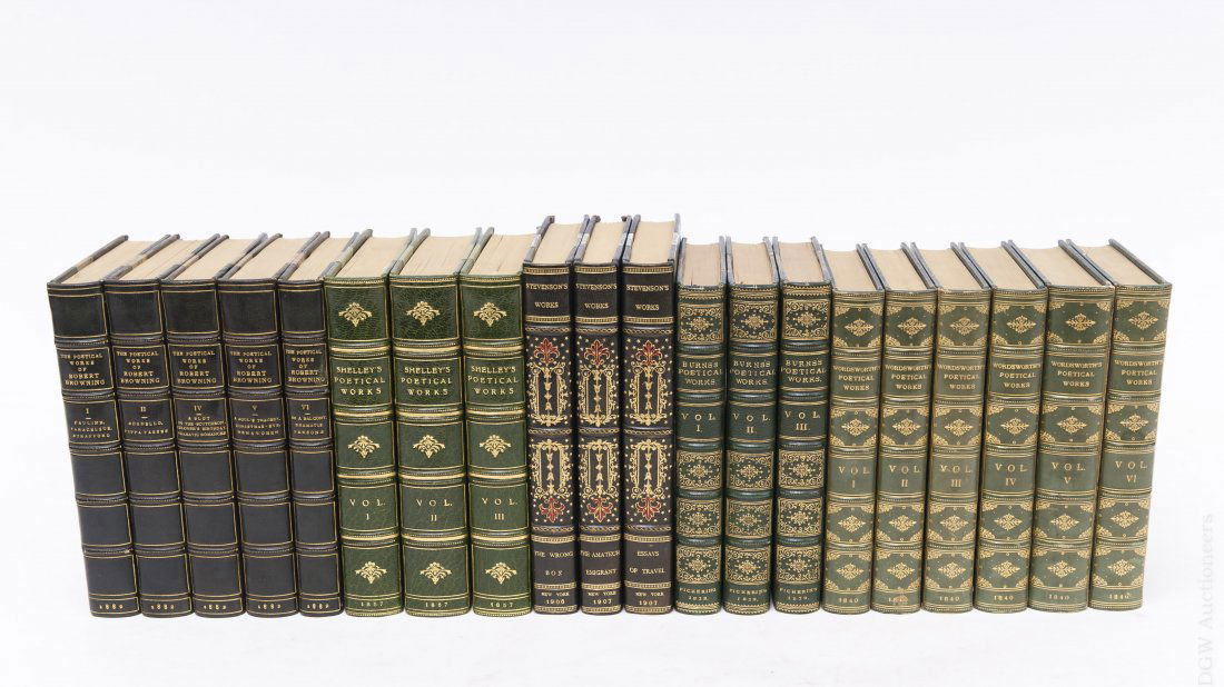 (5) Sets of Leather Bound Poetry Books. (1 of 7)