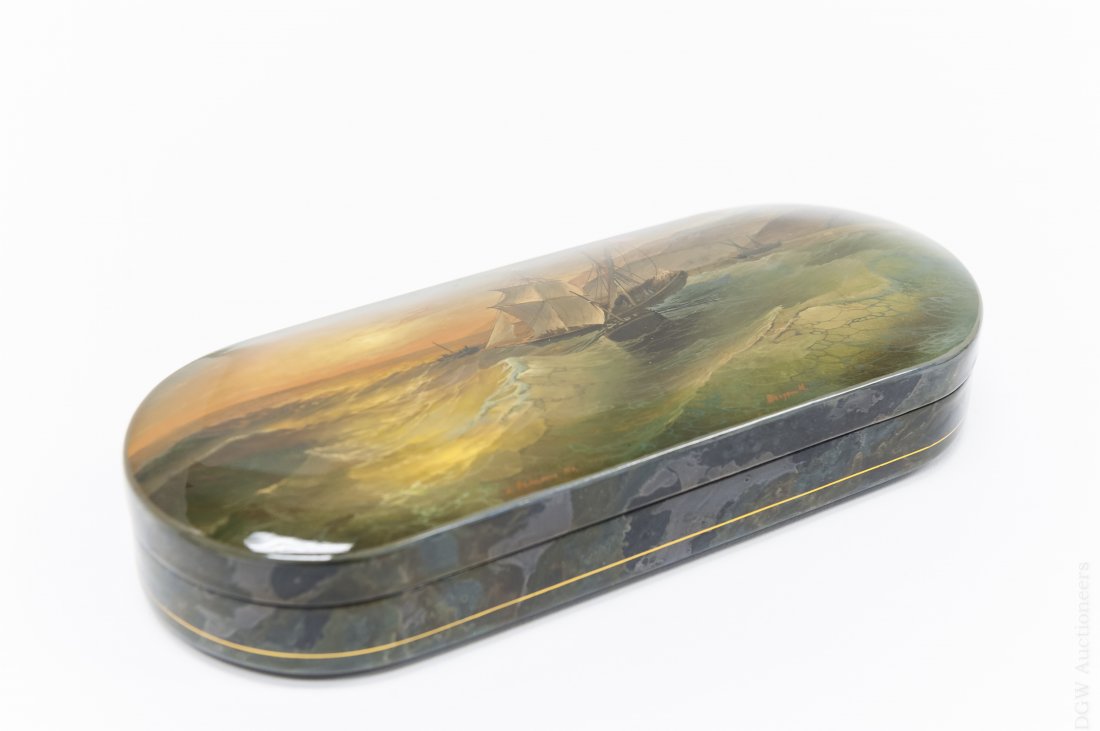 Russian Fedoskino Lacquer Box. (1 of 7)
