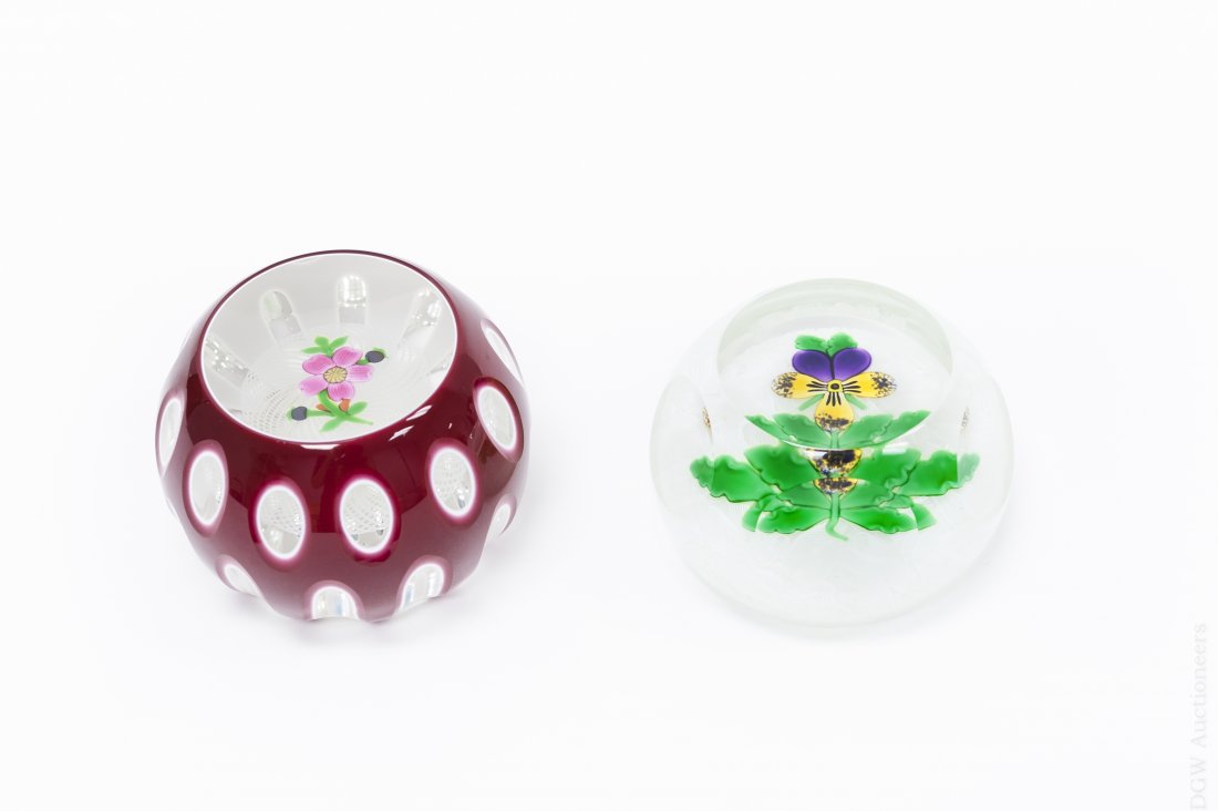 (2) Perthshire Faceted Paperweights. (1 of 8)