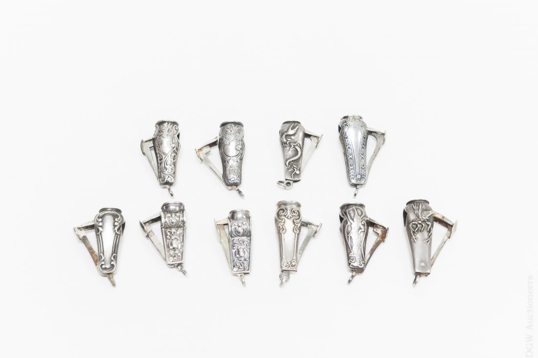 (10) Vintage Sterling Silver Cigar Cutters. (1 of 5)