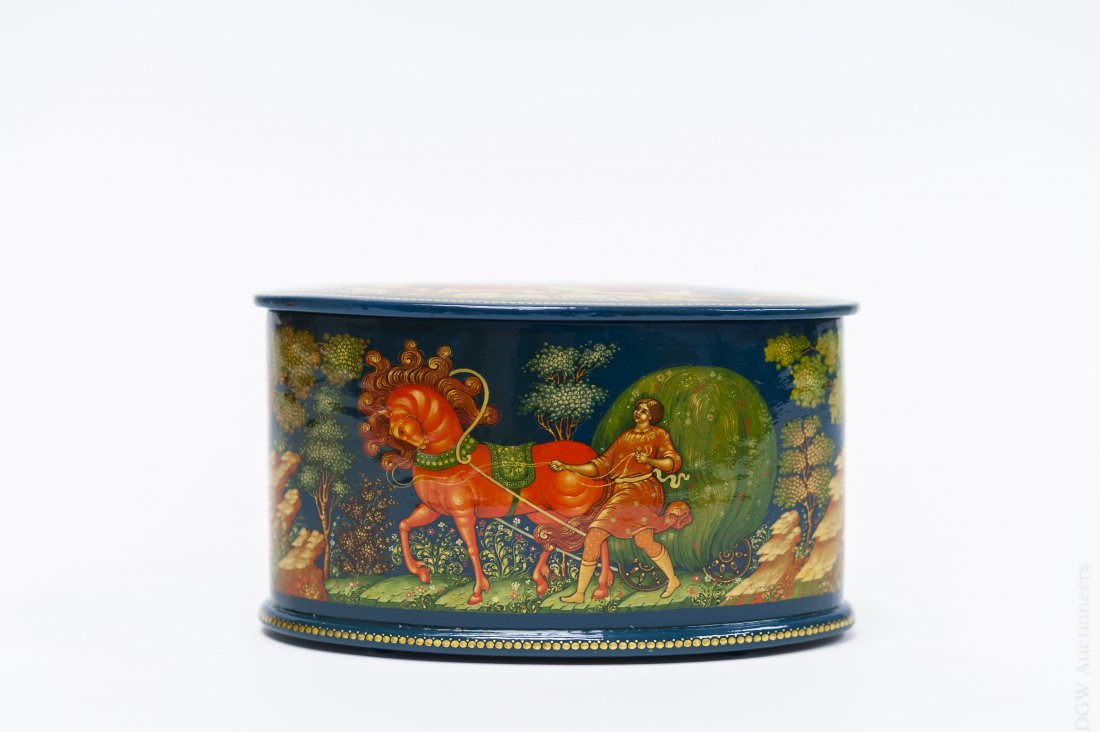 Palekh Russian Lacquer Box, "Summer". (1 of 10)