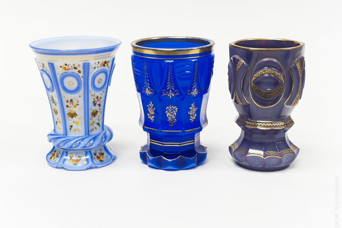 (3) 19th C. Glass Beakers. (1 of 8)