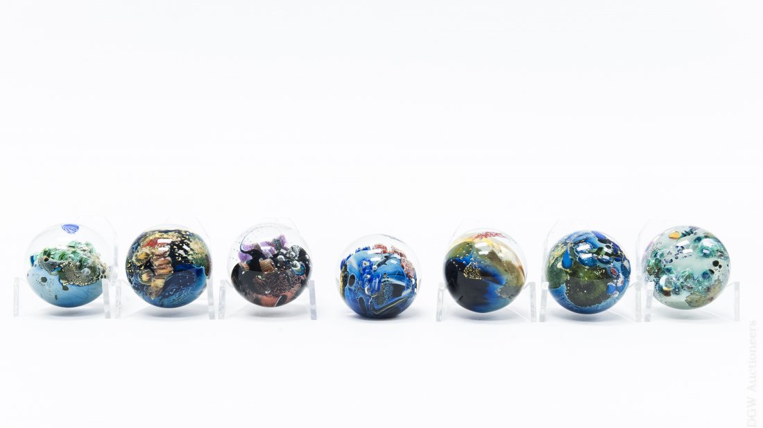 (7) Josh Simpson Megaplanet Miniature Spheres. (1 of 5)