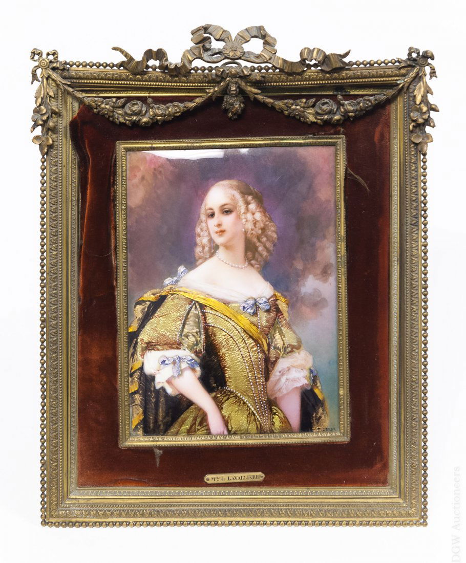 French Enameled Portrait Plaque. (1 of 8)