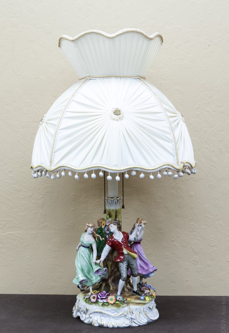 Continental Porcelain Figural Table Lamp. (1 of 4)