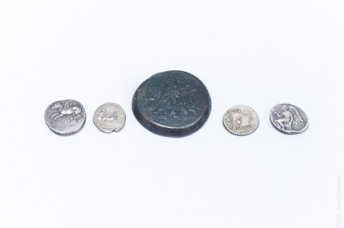 (5) Ancient Roman Coins. (1 of 6)