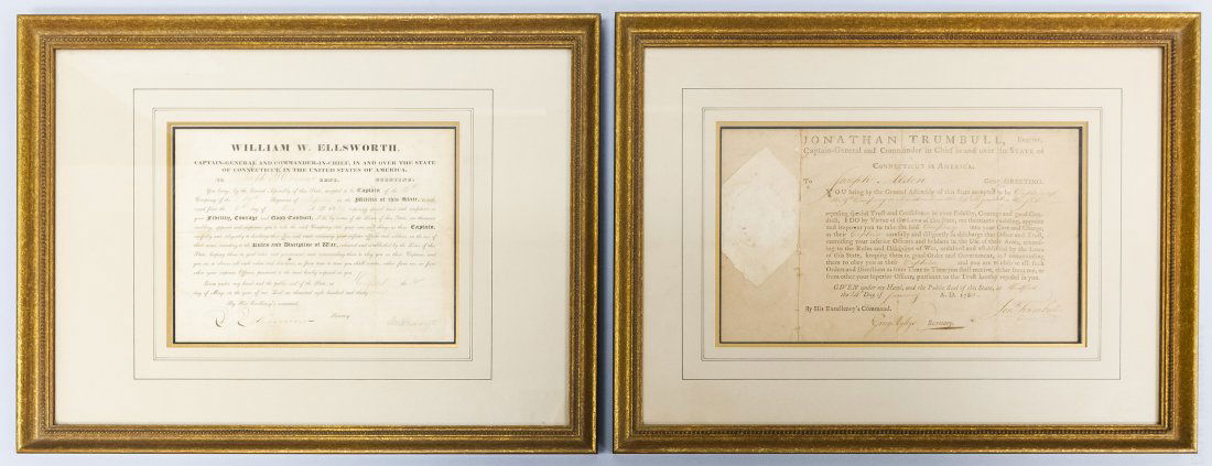 (2) Framed Historical Documents, State of Connecticut. (1 of 7)
