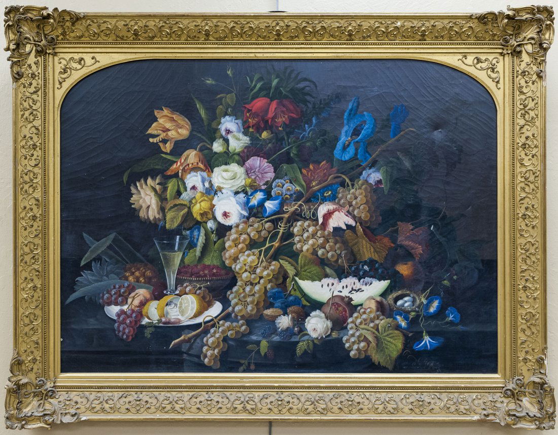 Gilt Framed Oil on Canvas, Still Life. (1 of 10)