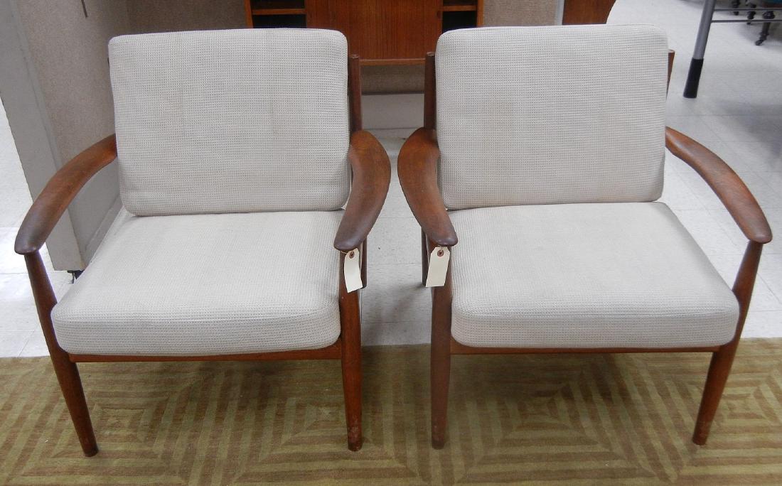 Pair of France & Son John Stuart Teak Armchairs. (1 of 9)