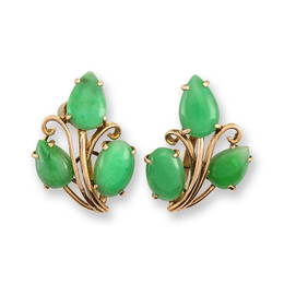Natural Green Jade Earrings