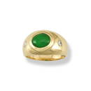 One Of A Kind  14k Yellow Gold Green Jadeite Jade Ring