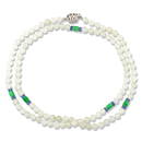 One Of A Kind  14k White Gold Ice Jadeite Jade Bead