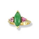One Of A Kind  18k Yellow Gold Green Jadeite Jade &