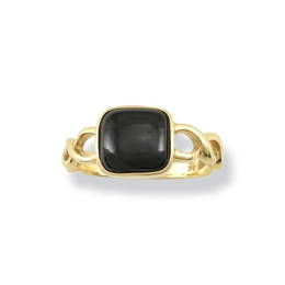 Natural Black Jade Ring Size 7