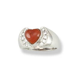 Natural Red Jade Ring Size 6.75
