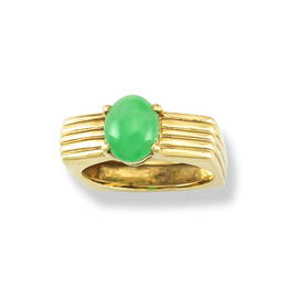 Natural Green Jade Ring Size 6.5