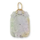 Natural Green Lavender Yellow Jade Pendant