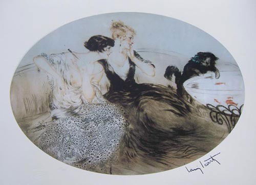 LOUIS ICART FISHING: Louis Icart Fishing Limited Edition Giclée - We Are Happy To Provide A More Detailed Description Of Any Piece Of Art Or Any Other Item. Please E-Mail The Lot Number To info@artisticfindings.com And W