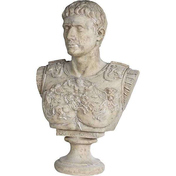 Augustus Caesar Bust: Augustus Caesar Bust - Dimensions: 19.5L X 10D X 33H - Weight: 36 LB