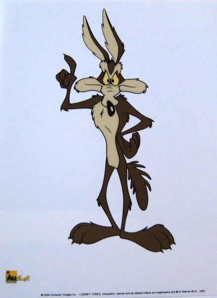 WARNER BROS WILE E COYOTE ORIGINAL SERICEL CEL: Limited Edition Sericel Of Warner Bros Looney Tunes Wile E Coyote. This Fantastic Animation Features Wile E Coyote As He Appeared In The 1970's Cartoons. This Cel Measures 8 By 6 Inches, Unframed, In