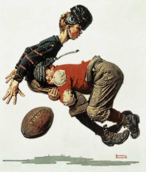 NORMAN ROCKWELL"TACKLED": This Is A NORMAN ROCKWELLGiclee Titled "TACKLED"Measuring - 13 5/8 x 16 in.This Giclée is high-resolution and of the highest quality, has a color permanence rating in excess of 100 years. Printed on 