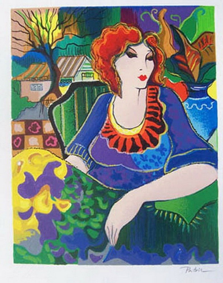 PATRICIA GOVEZENSKY SITTING PRETTY HAND SIGNED SE: This Is A Patricia Govezensky Limited Edition Hand Signed Serigraph Titled "Sitting Pretty". Patricia Govezensky Was A Student Of Famous Israeli Artist Itzchak Tarkay And His Undeniable Influence On