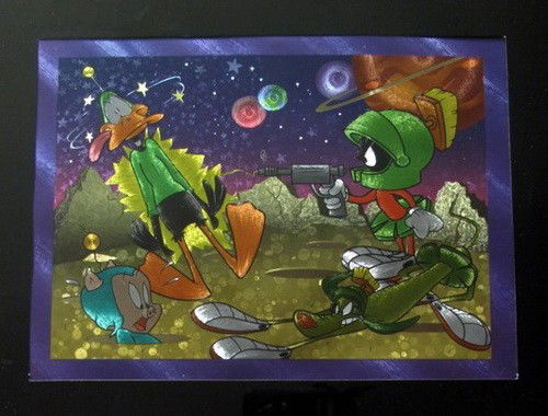 LOONEY TUNES MARVIN THE MARTIAN PORKY PIG DAFFY: This Is A Warner Bros Looney Tunes Framed Foil Art. This Fantastic Animation Features Marvin The Martian, Commander K—9 (The Space Dog), Daffy Duck And Porky Pig As They Appeared In The 1970's Carto