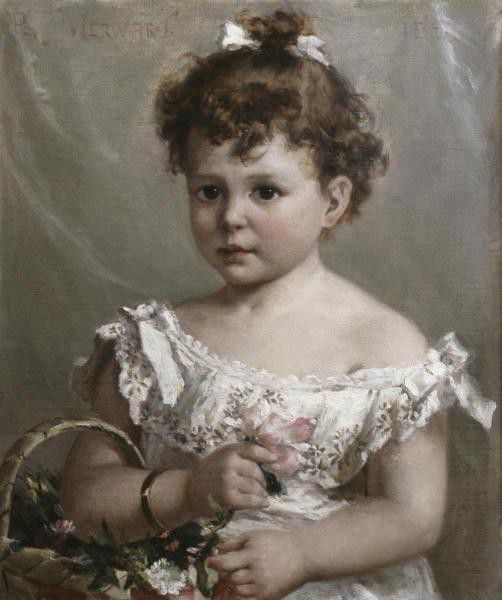 PAUL MERWART"HELENE LOEB LYON AS A YOUNG GIRL": This Is A PAUL MERWART Giclee on CANVAS Titled "HELENE LOEB LYON AS A YOUNG GIRL"Measuring - 25 1/8 x 30 in.This Giclée is high-resolution and of the highest quality, has a color permanence rating in
