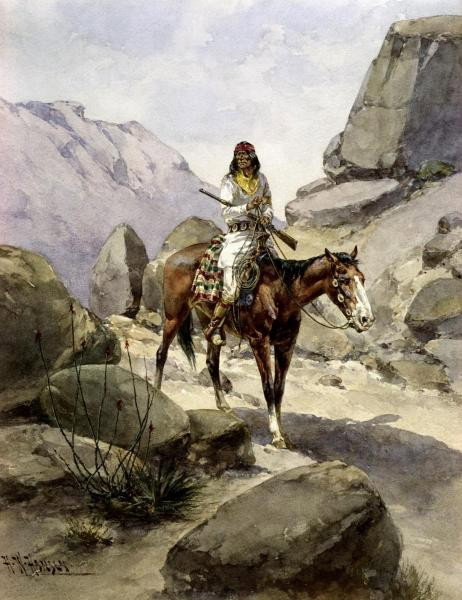 HERMAN WENDELBORG HANSEN"INDIAN ON HORSEBACK": This Is A HERMAN WENDELBORG HANSEN Giclee on CANVAS Titled "INDIAN ON HORSEBACK"Measuring - 12 3/8 x 16 in.This Giclée is high-resolution and of the highest quality, has a color permanence rating in 
