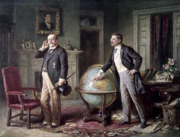 JEAN LEON GEROME FERRIS"DOCTRINE OF MONROE (TEDDY: This Is A JEAN LEON GEROME FERRIS Giclee on CANVAS Titled "DOCTRINE OF MONROE (TEDDY ROOSEVELT)"Measuring - 16 x 12 1/4 in.This Giclée is high-resolution and of the highest quality, has a color perma